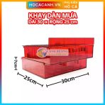 Khay dàn mưa nhựa mica màu đỏ trong suốt 30x25x7 cm dùng DIY lọc thô cho hồ cá