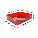 Khay dàn mưa nhựa mica màu đỏ trong suốt 30x25x7 cm dùng DIY lọc thô cho hồ cá - Ảnh 3